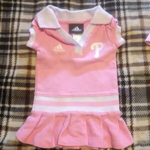 Adidas Phillies Kids Pink Polo Shirt Dress